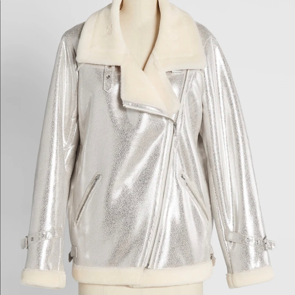Hutch Faux Shearling Moto Jacket